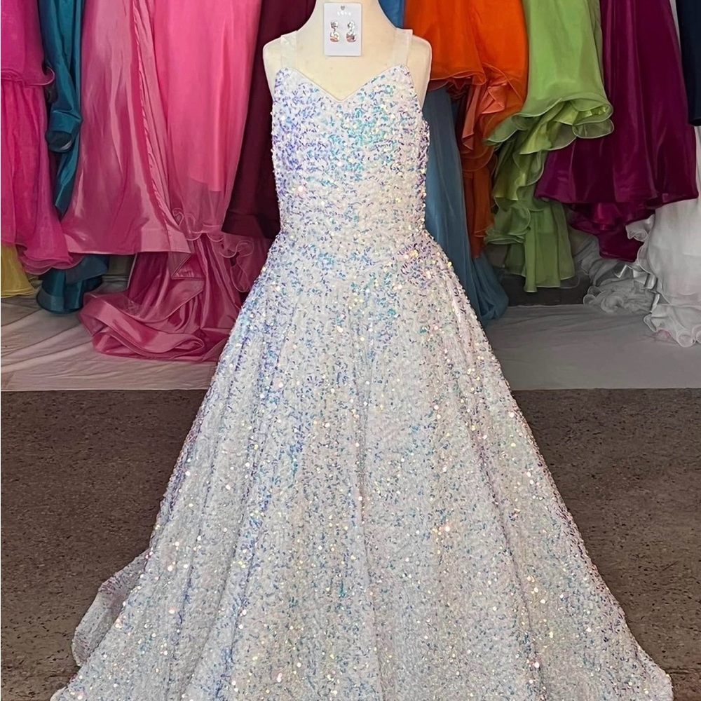 Sparkling White Kids Dress